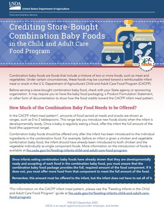 LVCC - Nutrition - Crediting Store-Bought Combination Baby Foods