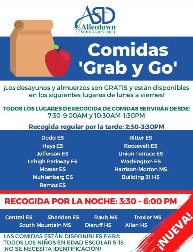 LVCC - Family Supports - Allentown School District Grab & Go Meals (Spanish)